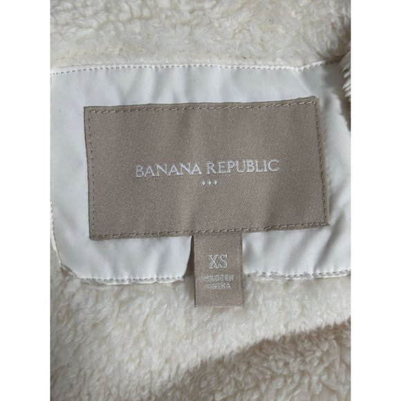 Banana Republic Factory Women's Fleece Lined Puffer Vest Jacket in Ivory - Sz XS - Picture 3 of 7